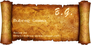 Bubreg Gemma névjegykártya